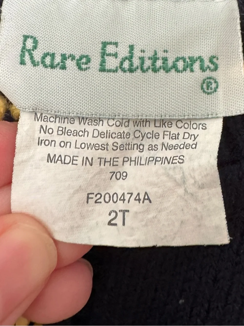 Rare Editions Navy & Yellow Spring Sunflower Embroidered Button Cardigan SZ 2T